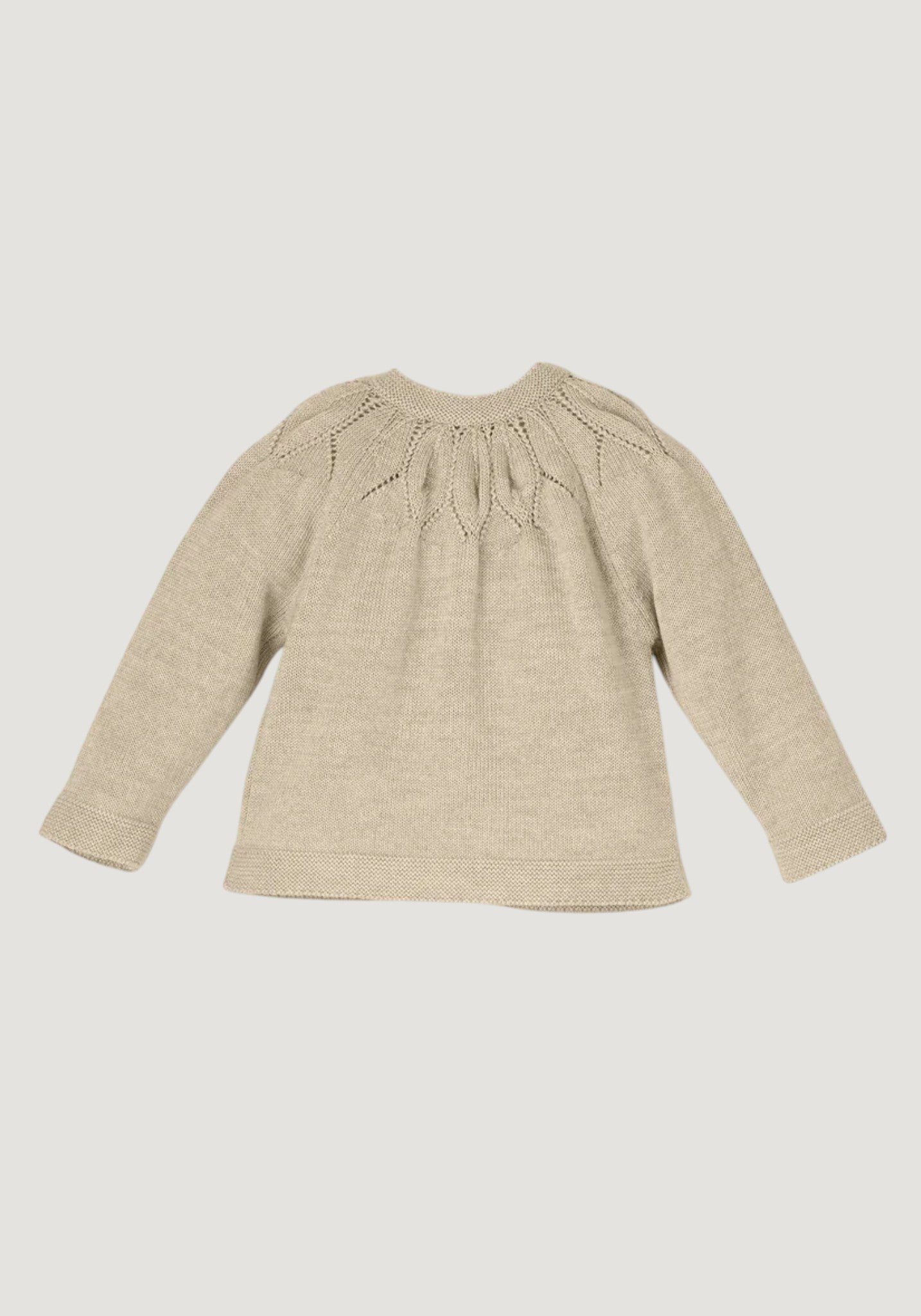 Cardigan lână merinos - Natur