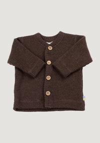 Cardigan lână merinos - Rib Dark Brown Joha HipHip.ro