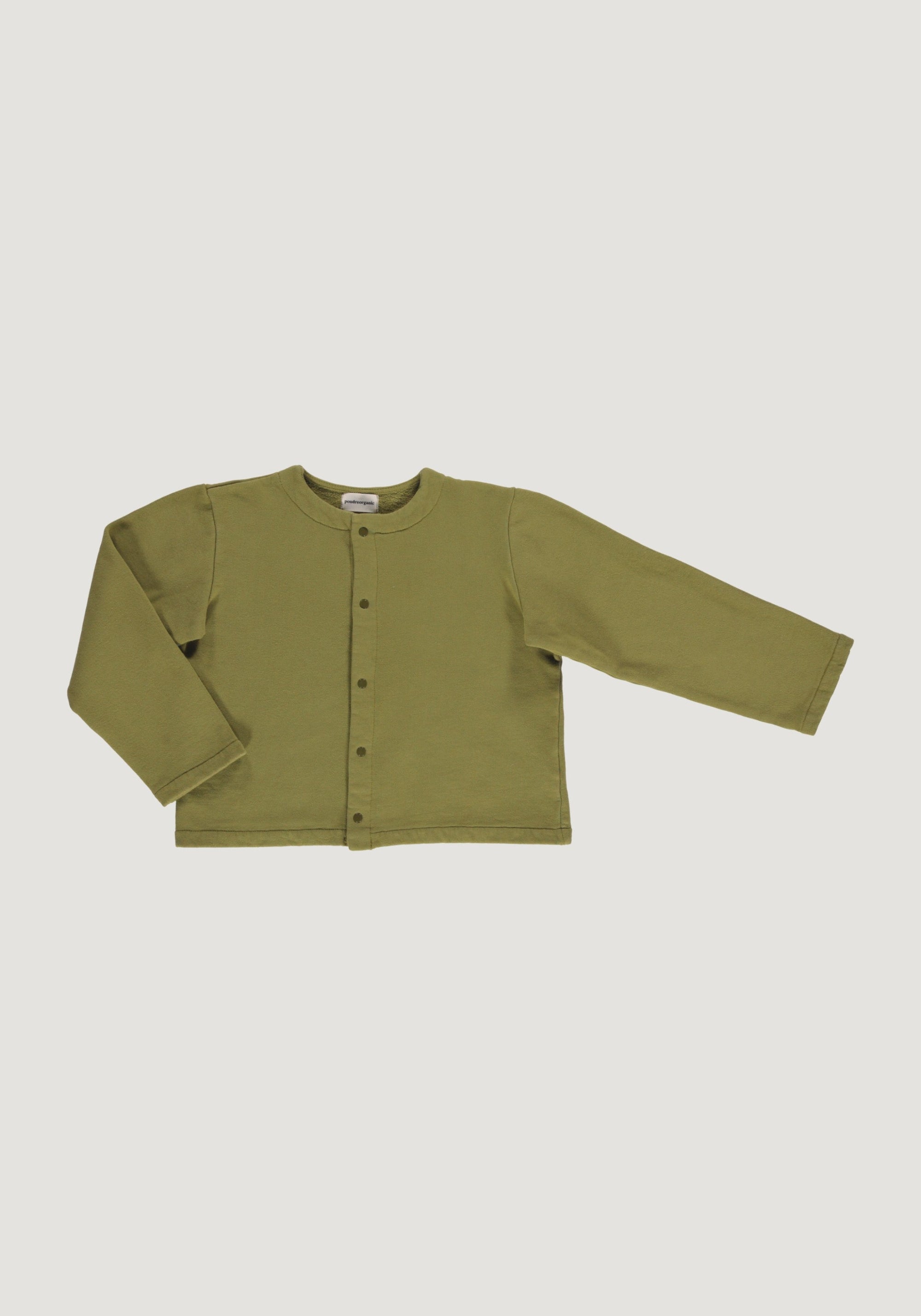 Cardigan molton din bumbac - Camomille Green Moss Poudre Organic HipHip.ro