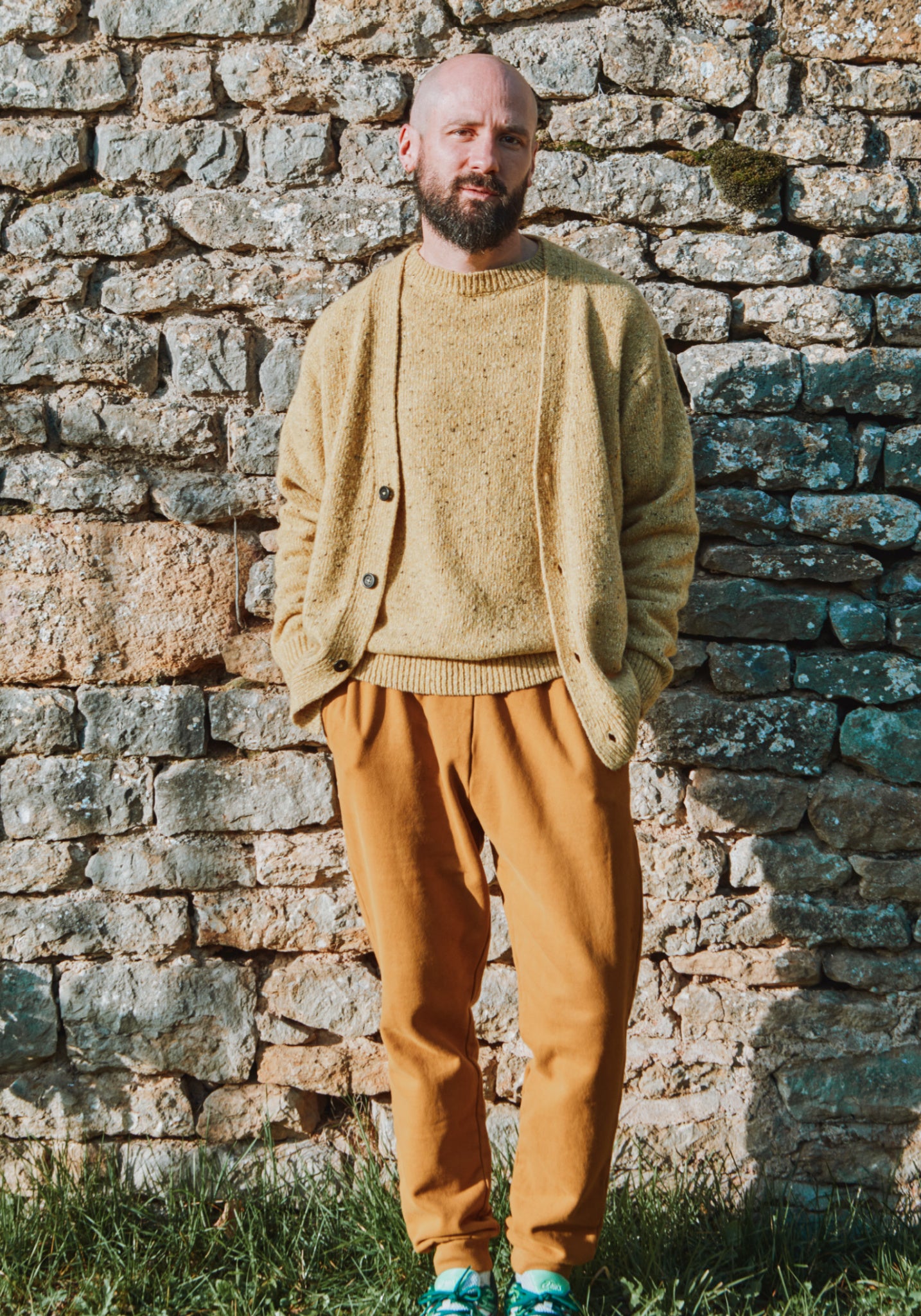 Cardigan tricotat din lână - Ammi Speckled Yellow