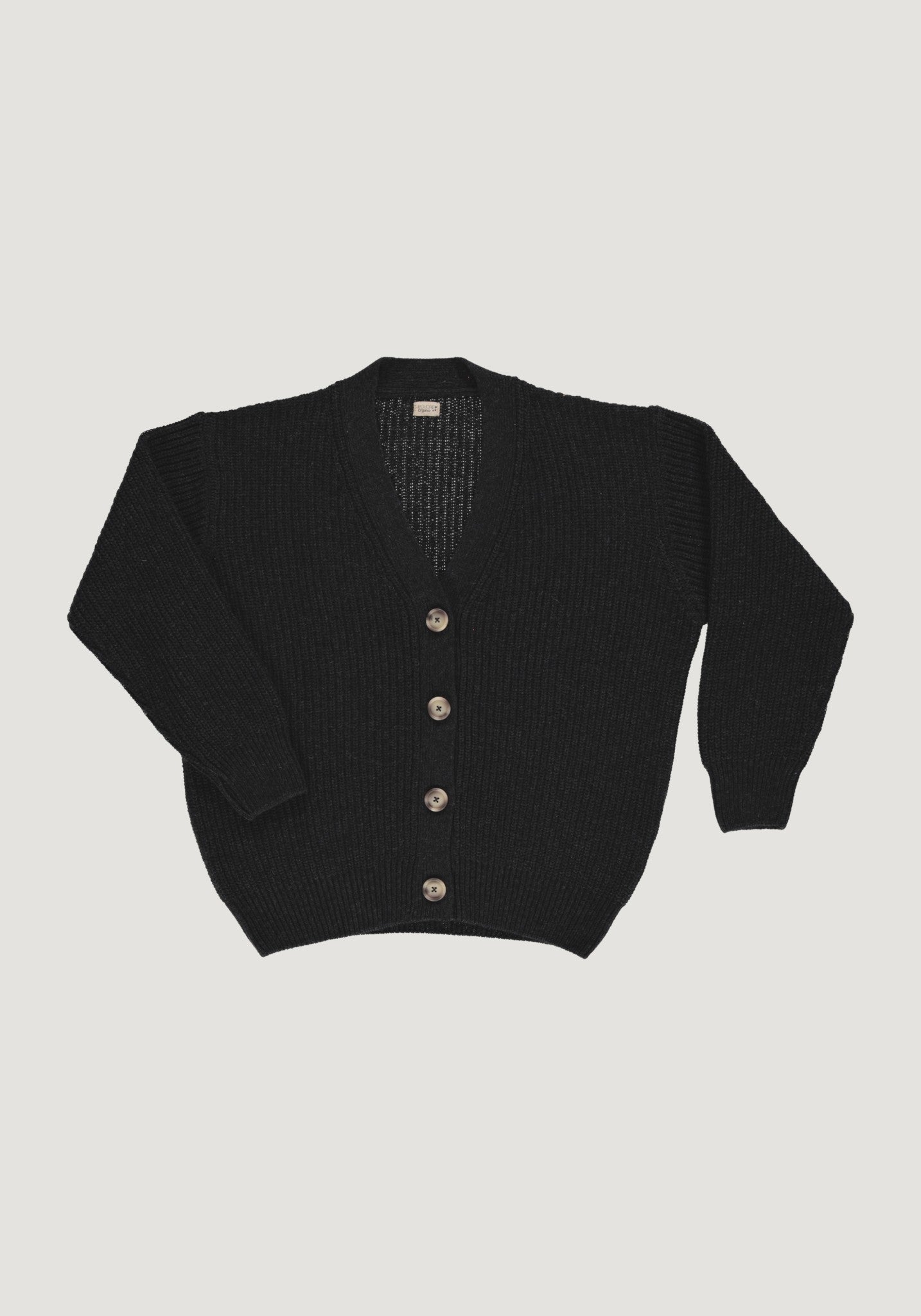 Cardigan knit femei din lână și cașmir reciclate - Mate Anthracite Poudre Organic HipHip.ro