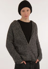 Cardigan cu glugă unisex din alpaca și bumbac Pima - Diamant Anthracite