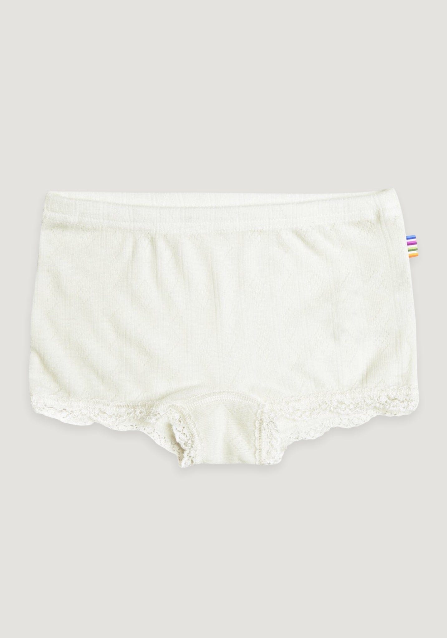 Hipster fete Eyelet din lână merinos și mătase - Basic White Joha HipHip.ro
