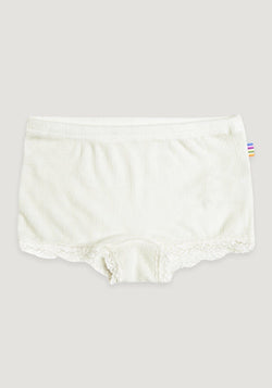Hipster fete Eyelet din lână merinos și mătase - Basic White Joha HipHip.ro
