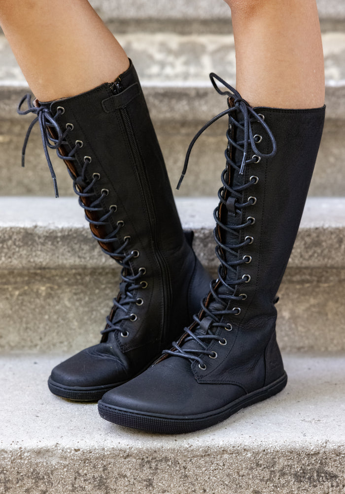 Cizme Barefoot din piele - Flora Black