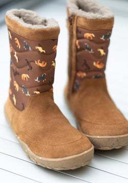 Cizme Barefoot impermeabile îmblănite - Alpaka Hazelnut