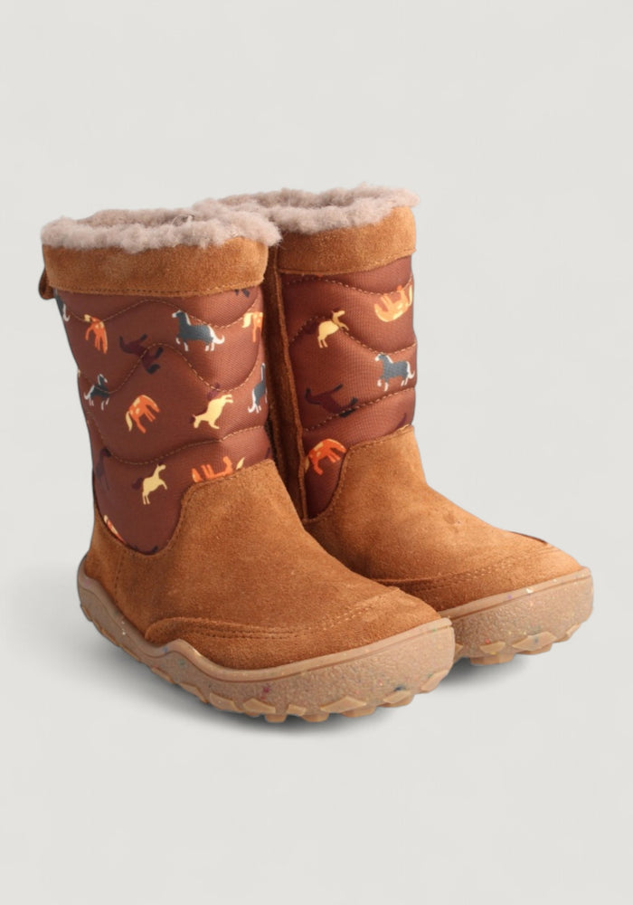 Cizme Barefoot impermeabile îmblănite - Alpaka Hazelnut
