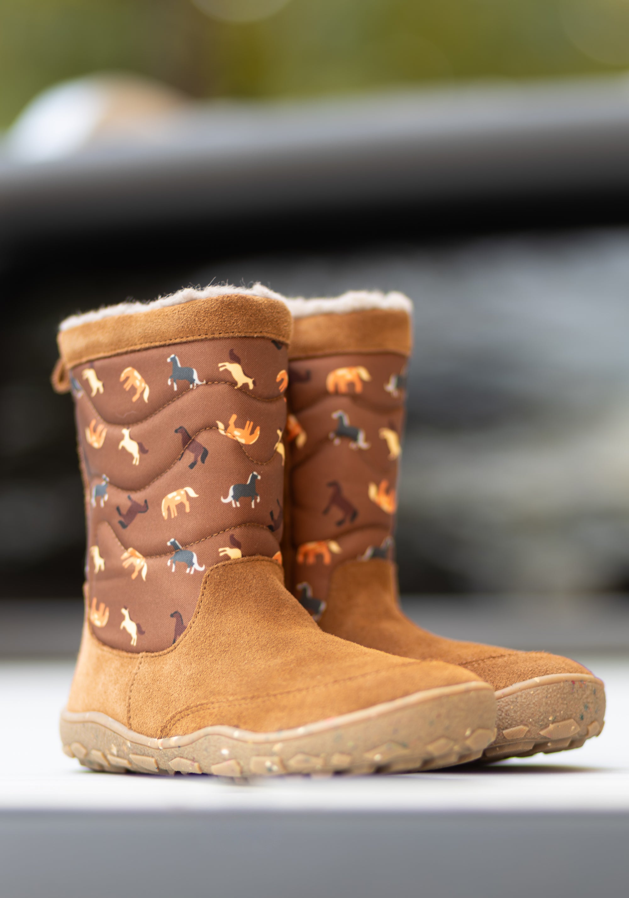 Cizme Barefoot impermeabile îmblănite - Alpaka Hazelnut