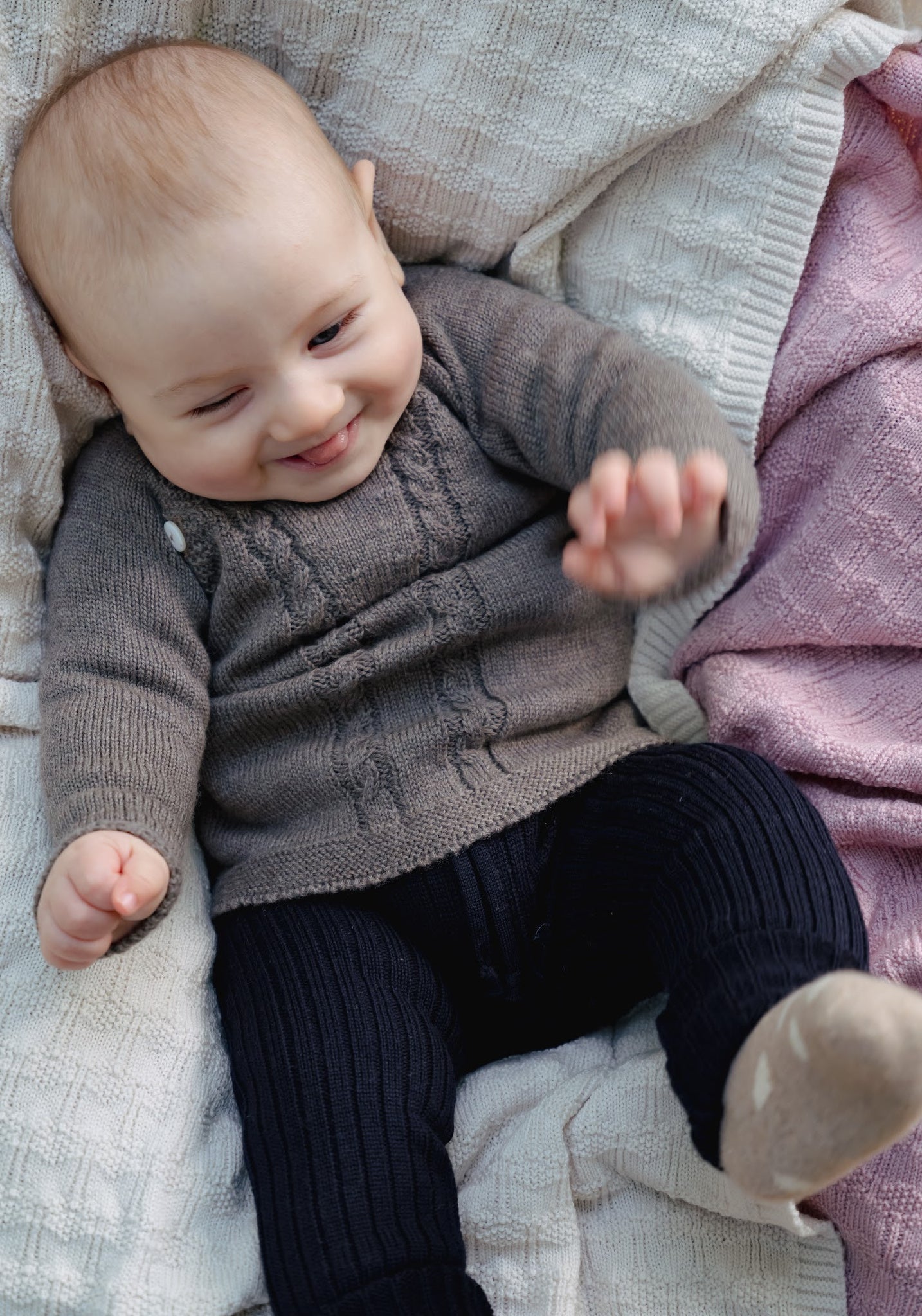 Colanti Big Rib din lână merinos - Bleumarin Oona HipHip.ro