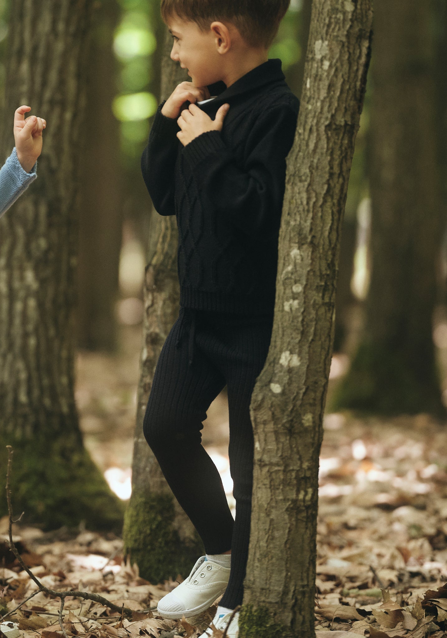 Colanti Big Rib din lână merinos - Bleumarin Oona HipHip.ro