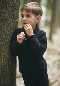 Colanti Big Rib din lână merinos - Bleumarin Oona HipHip.ro