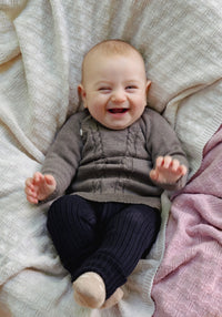 Colanti Big Rib din lână merinos - Bleumarin Oona HipHip.ro