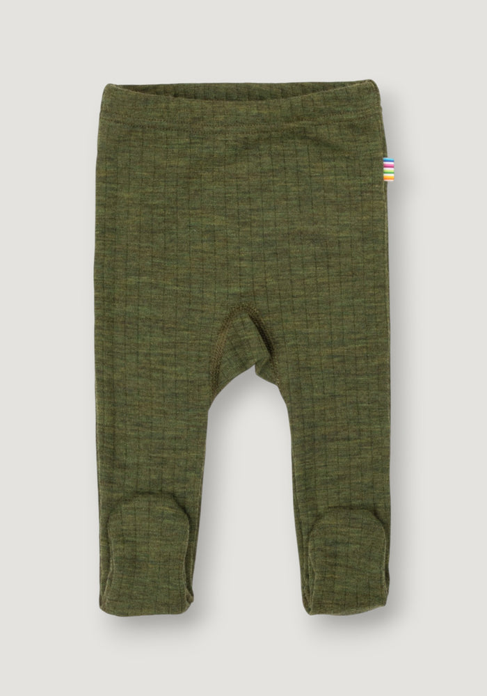 Colanți cu șosete lână merinos - Basic Dark Olive 60