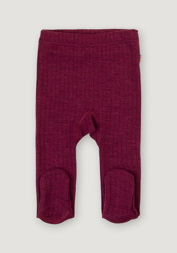 Colanți cu șosete din lână merinos - Basic Pink