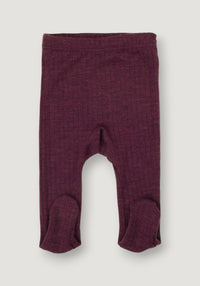 Colanți cu șosete lână merinos - Basic Plum 60