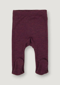 Colanți cu șosete lână merinos - Basic Plum 60