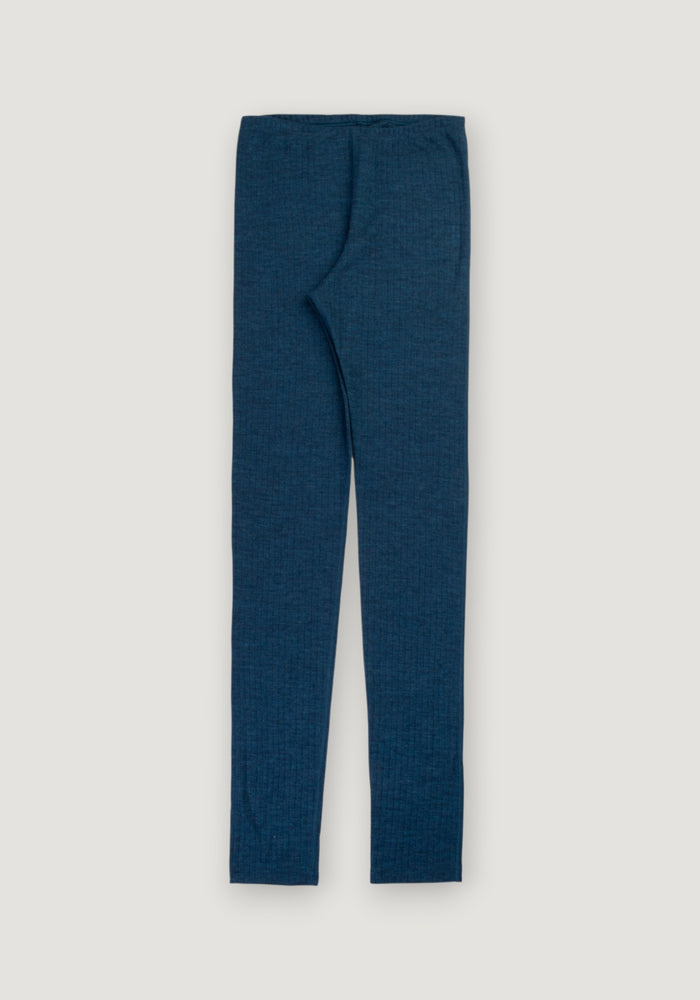 Colanți din lână merinos - Basic Blue