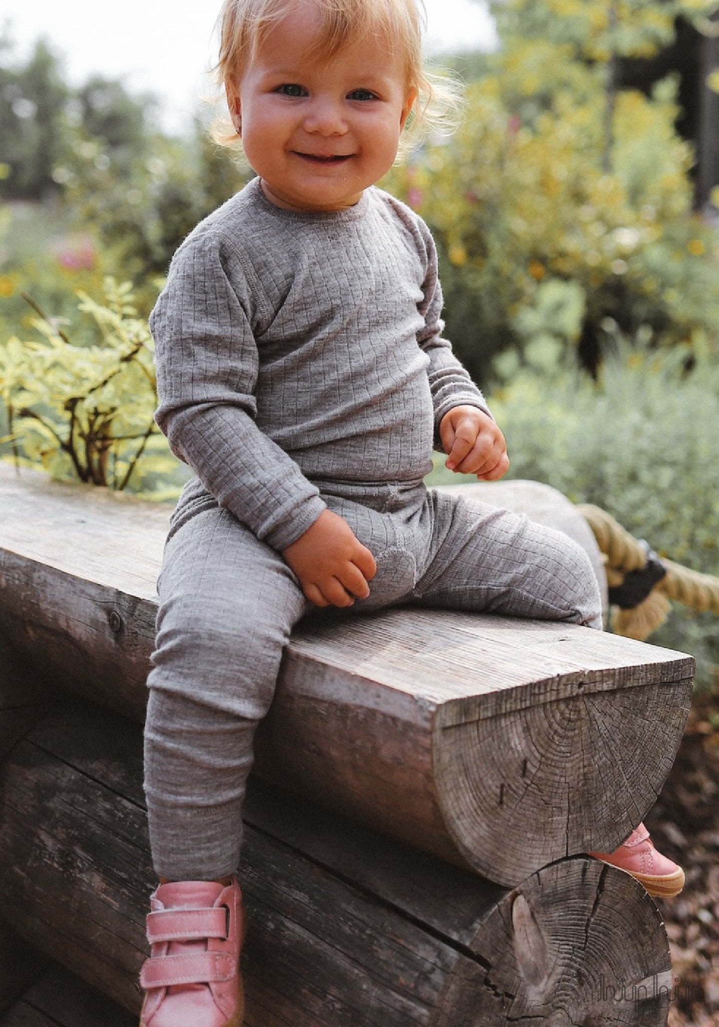 Colanți lână merinos - Basic Grey Joha HipHip.ro