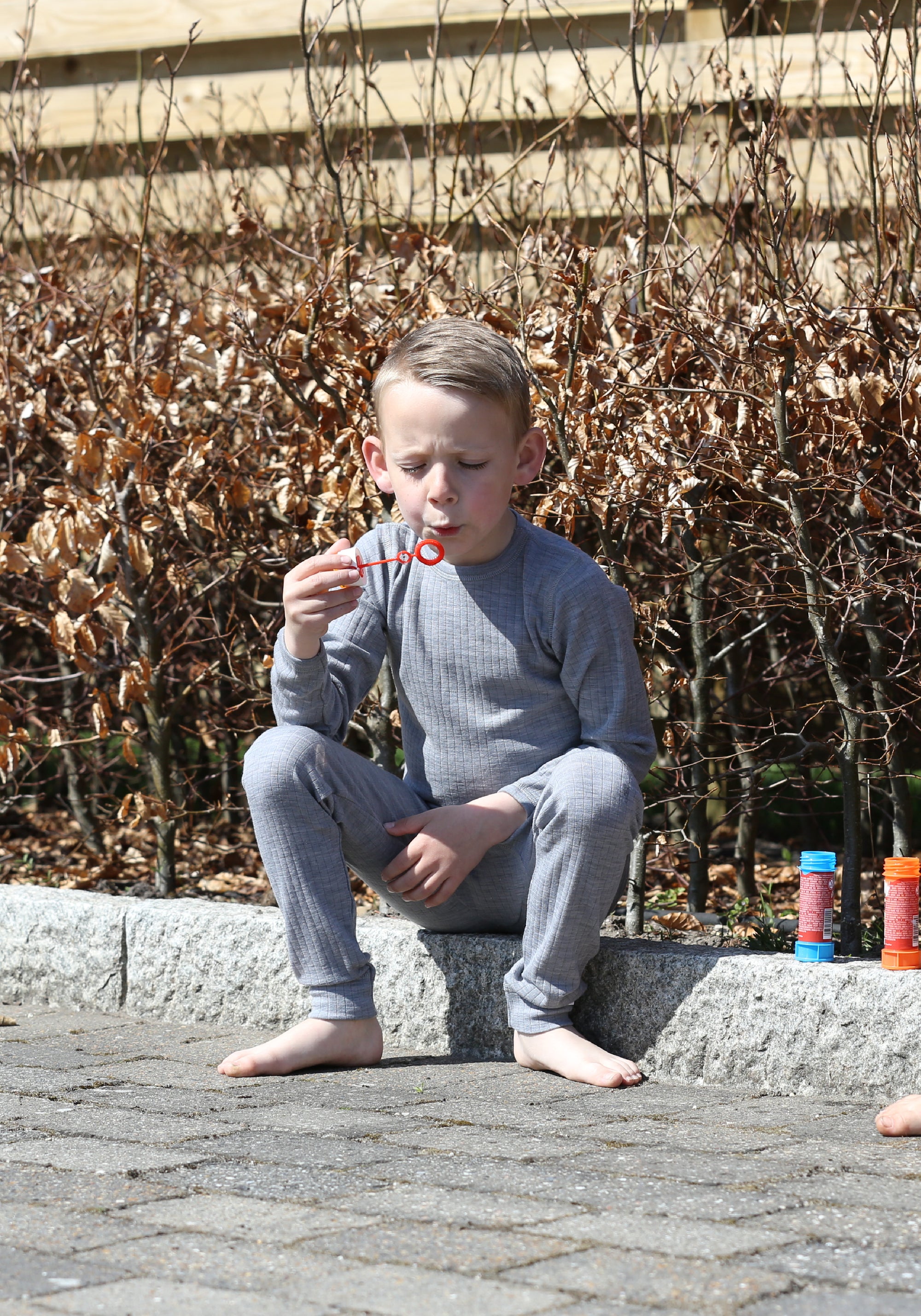 Colanți din lână merinos - Basic Grey