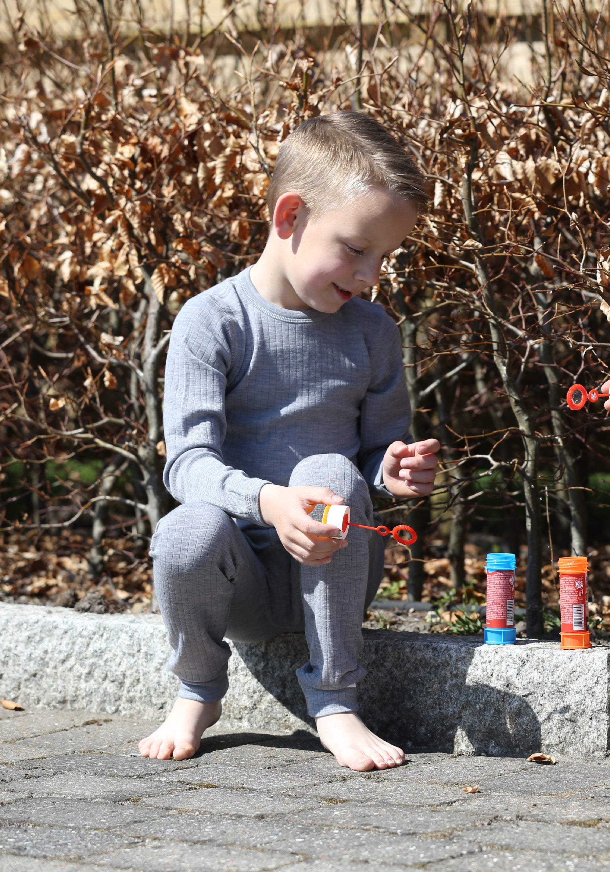 Colanți din lână merinos - Basic Grey