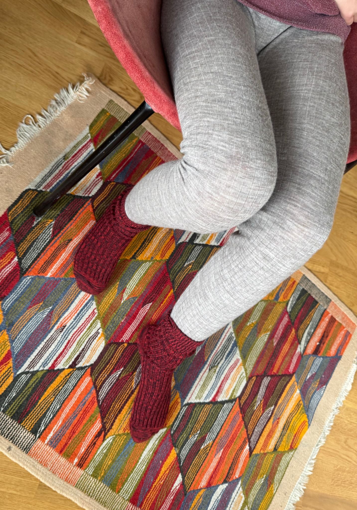 Colanți din lână merinos - Basic Sesame Melange