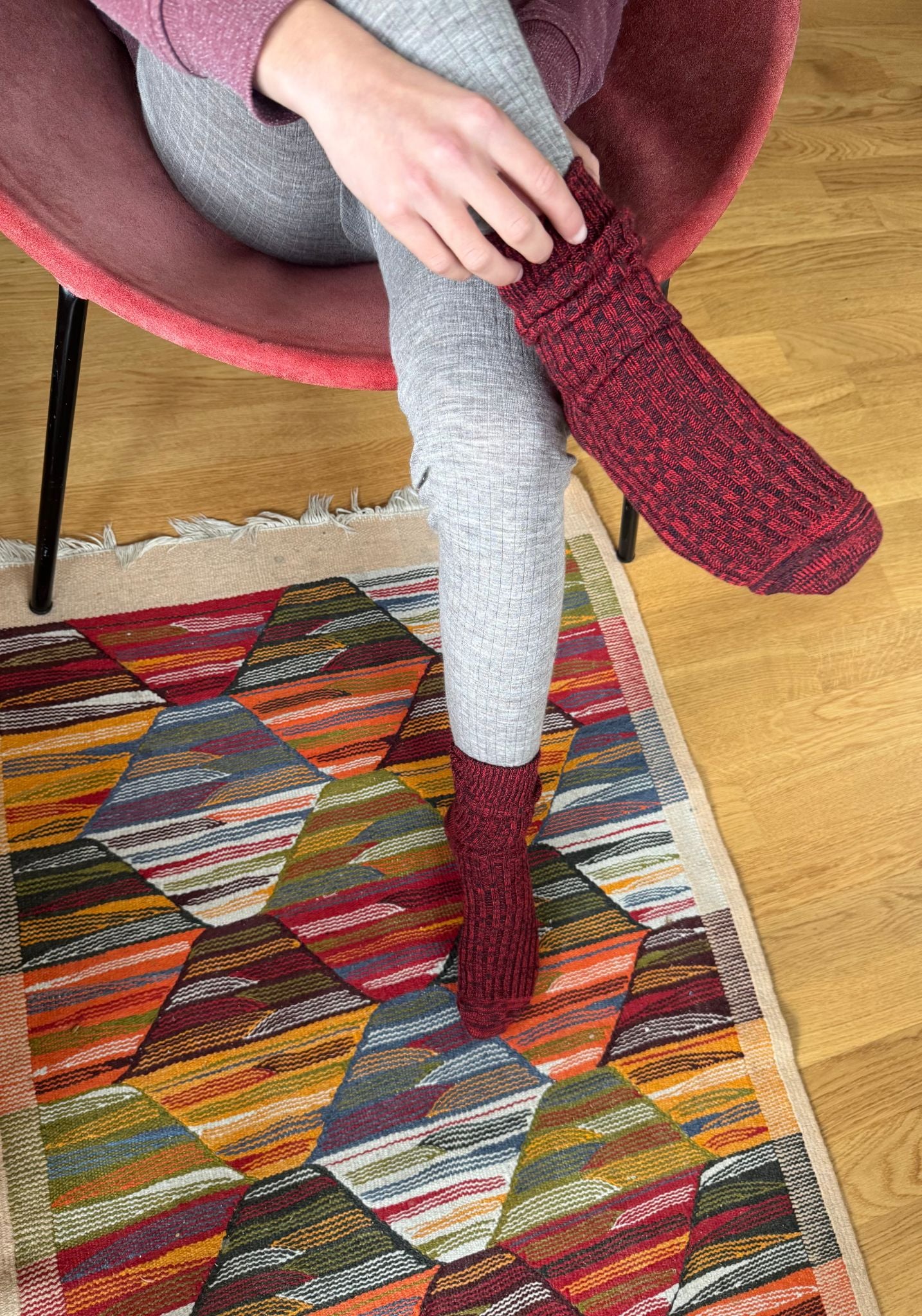 Colanți din lână merinos - Basic Sesame Melange