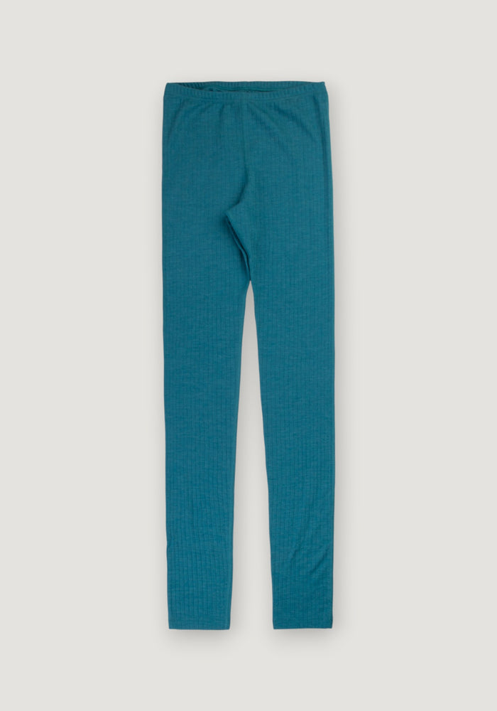 Colanți din lână merinos - Basic Turquoise