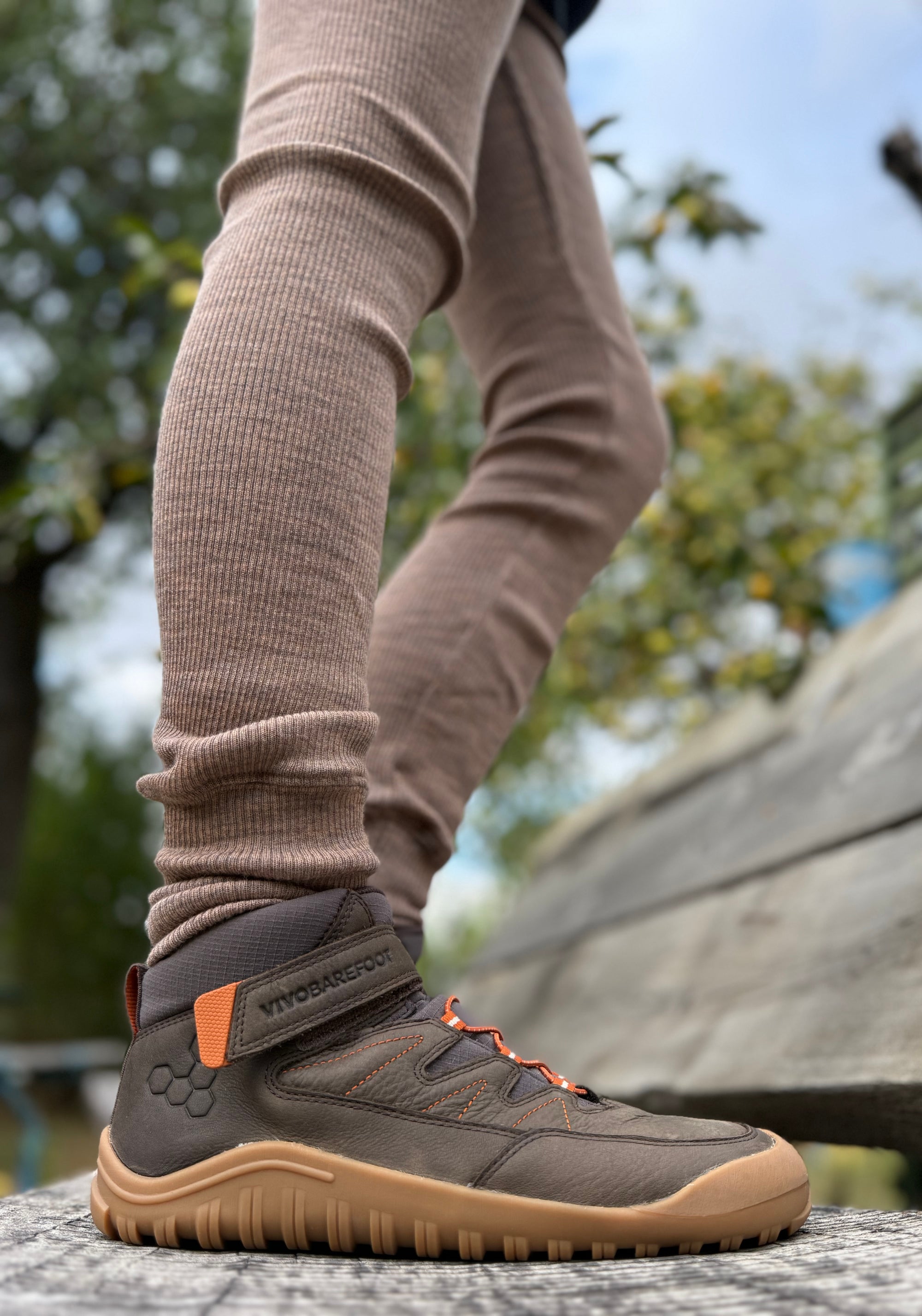 Ghete drumeție Barefoot din piele - Tracker AT Juniors Bracken