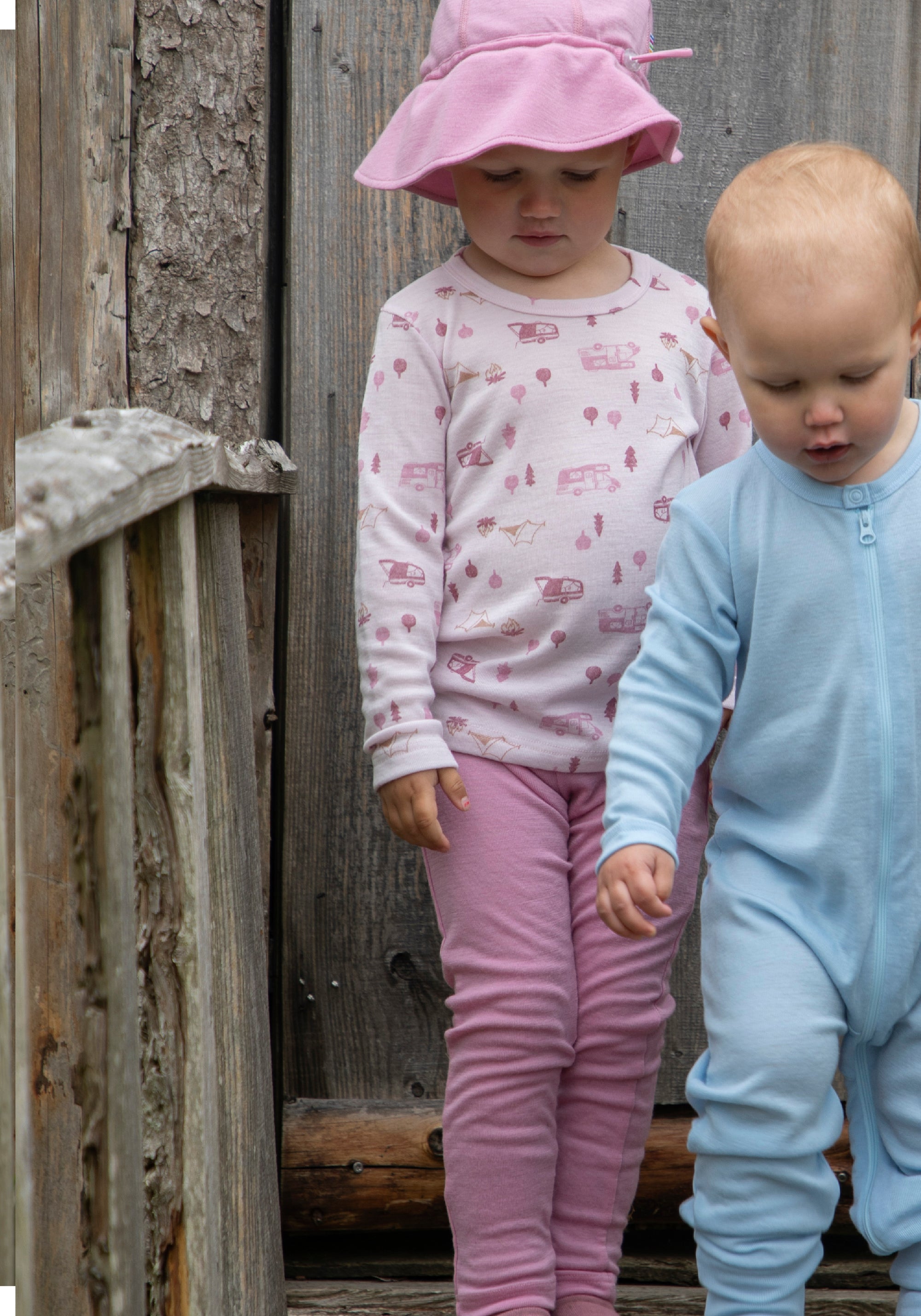 Bluză din lână merinos - Camping Light Pink