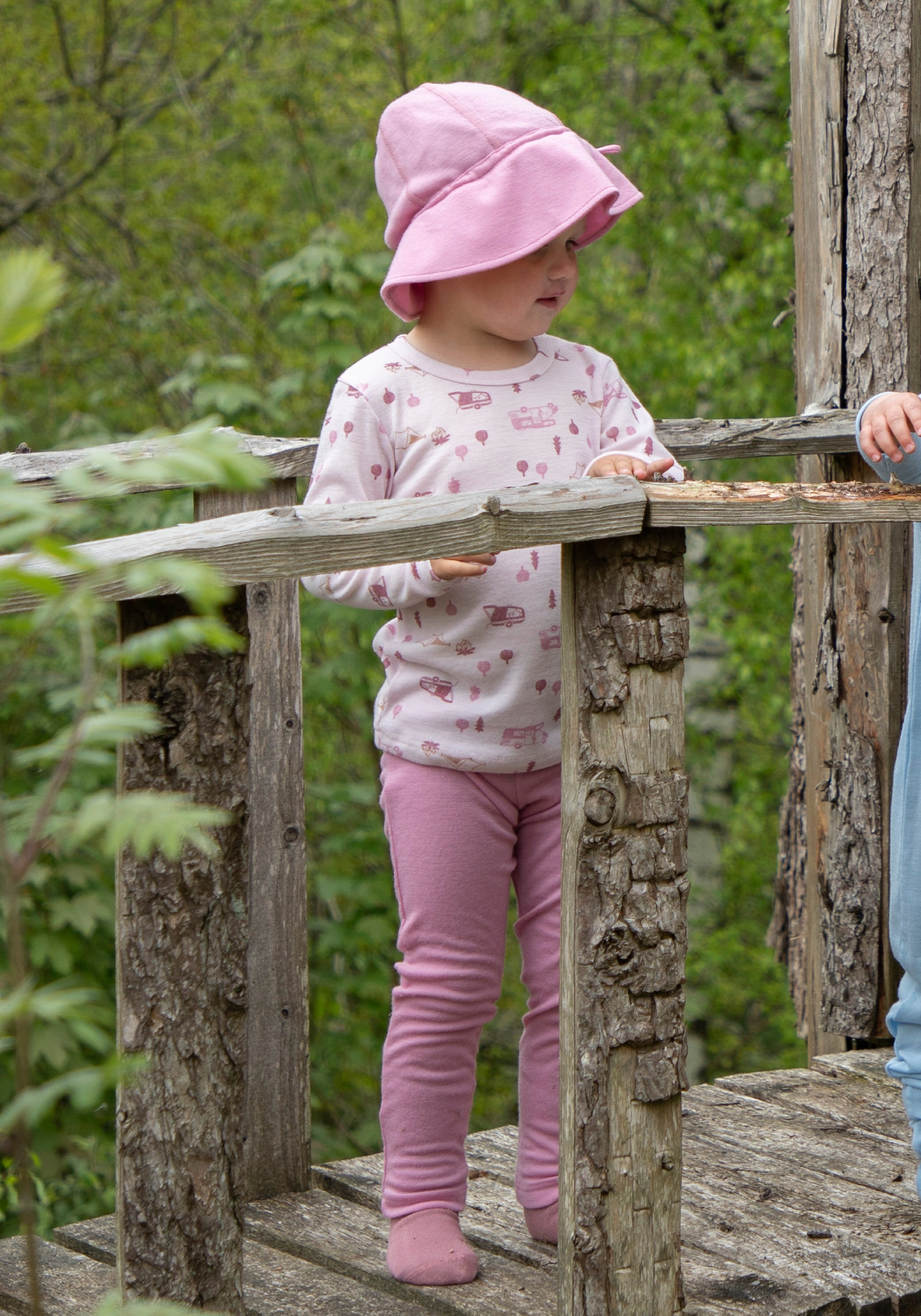 Colanți din lână merinos - Camping Pink