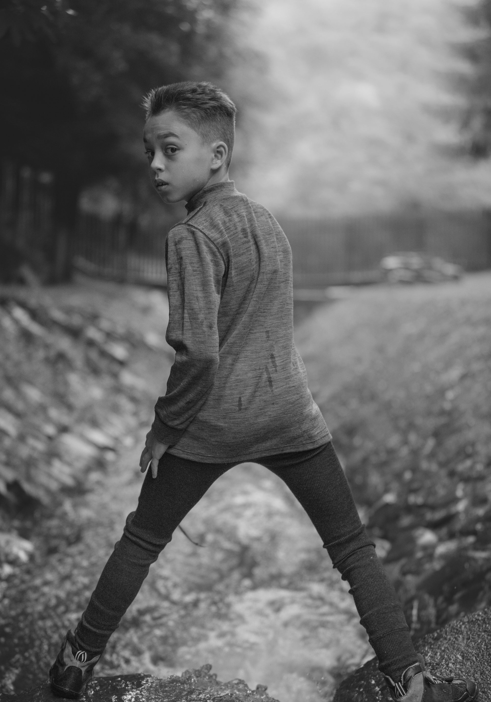 Colanți din lână merinos cu protecții genunchi - Classic Blue