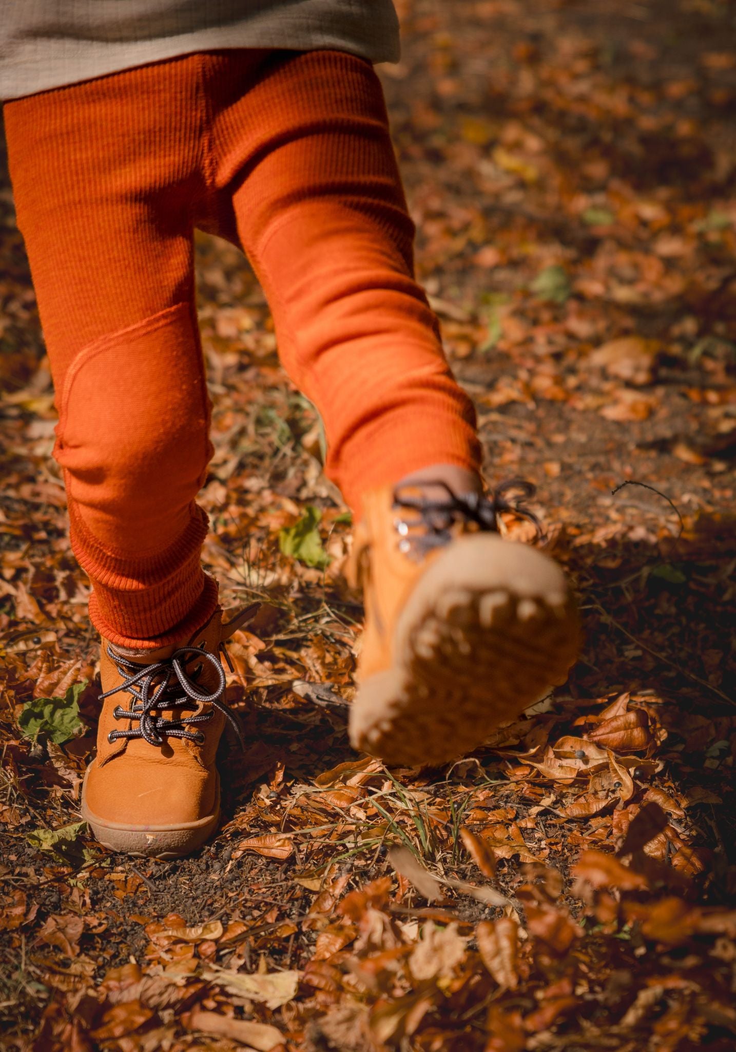 Colanți din lână merinos cu protecții genunchi - Rich Amber