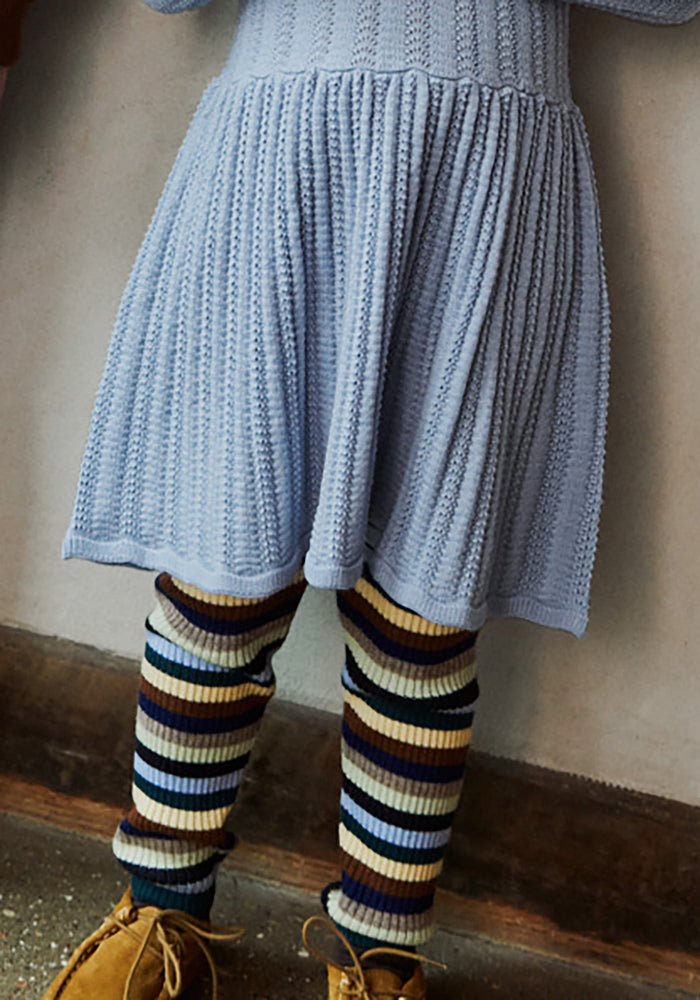 Colanți din lână merinos - Fine knit Multi Stripe 100