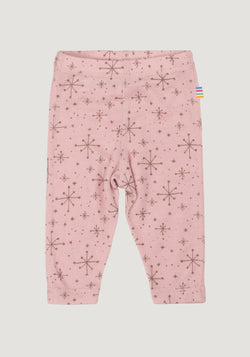 Colanți din lână merinos - Handdrawn Snowflake Rosa