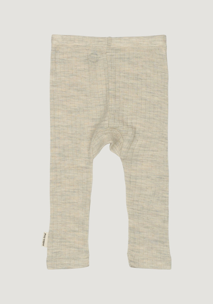 Colanți din lână merinos - Melange White