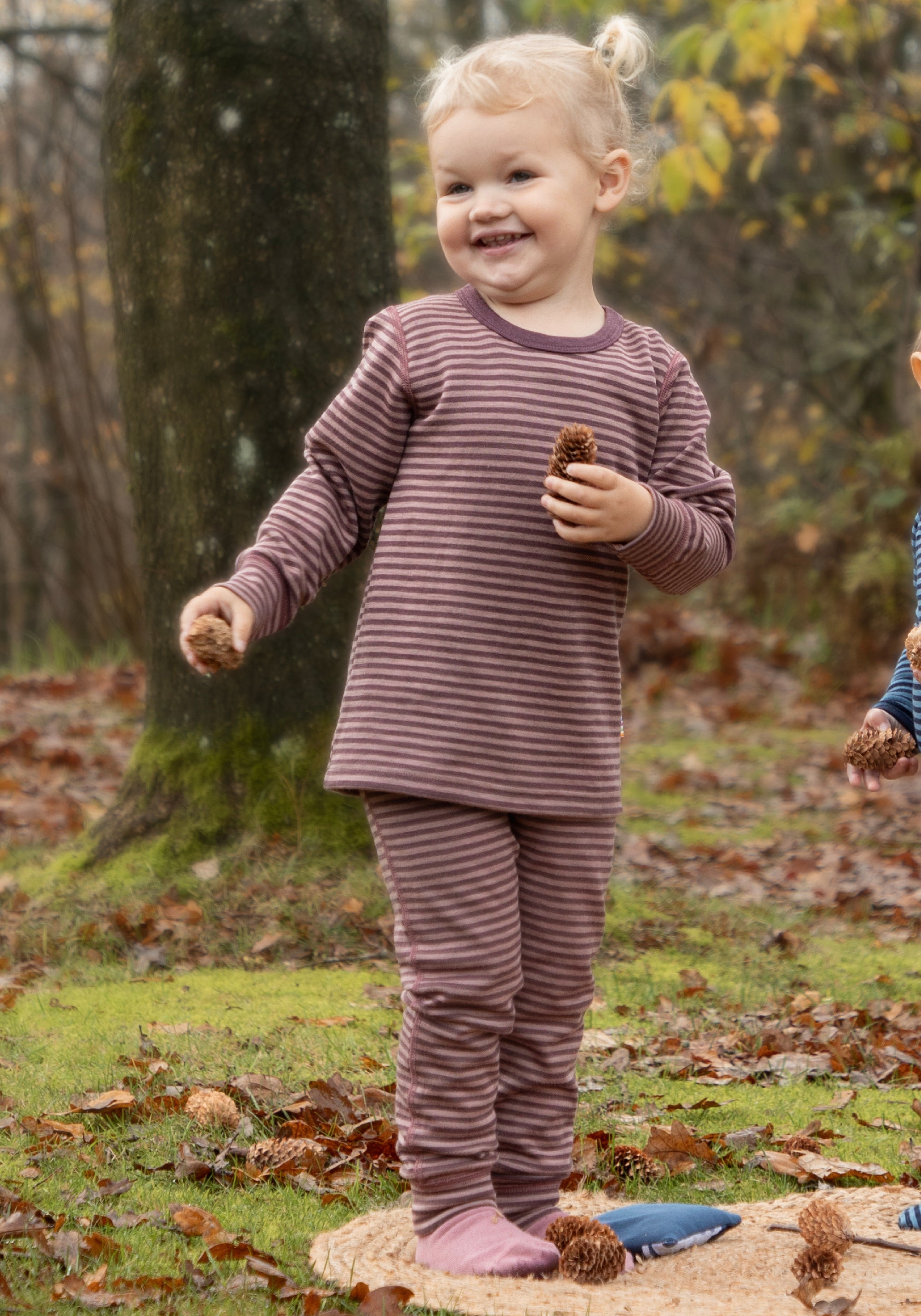 Body lână merinos - Mini Stripe Rose