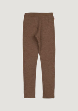 Colanți brushed din lână merinos - Rib Warm Brown