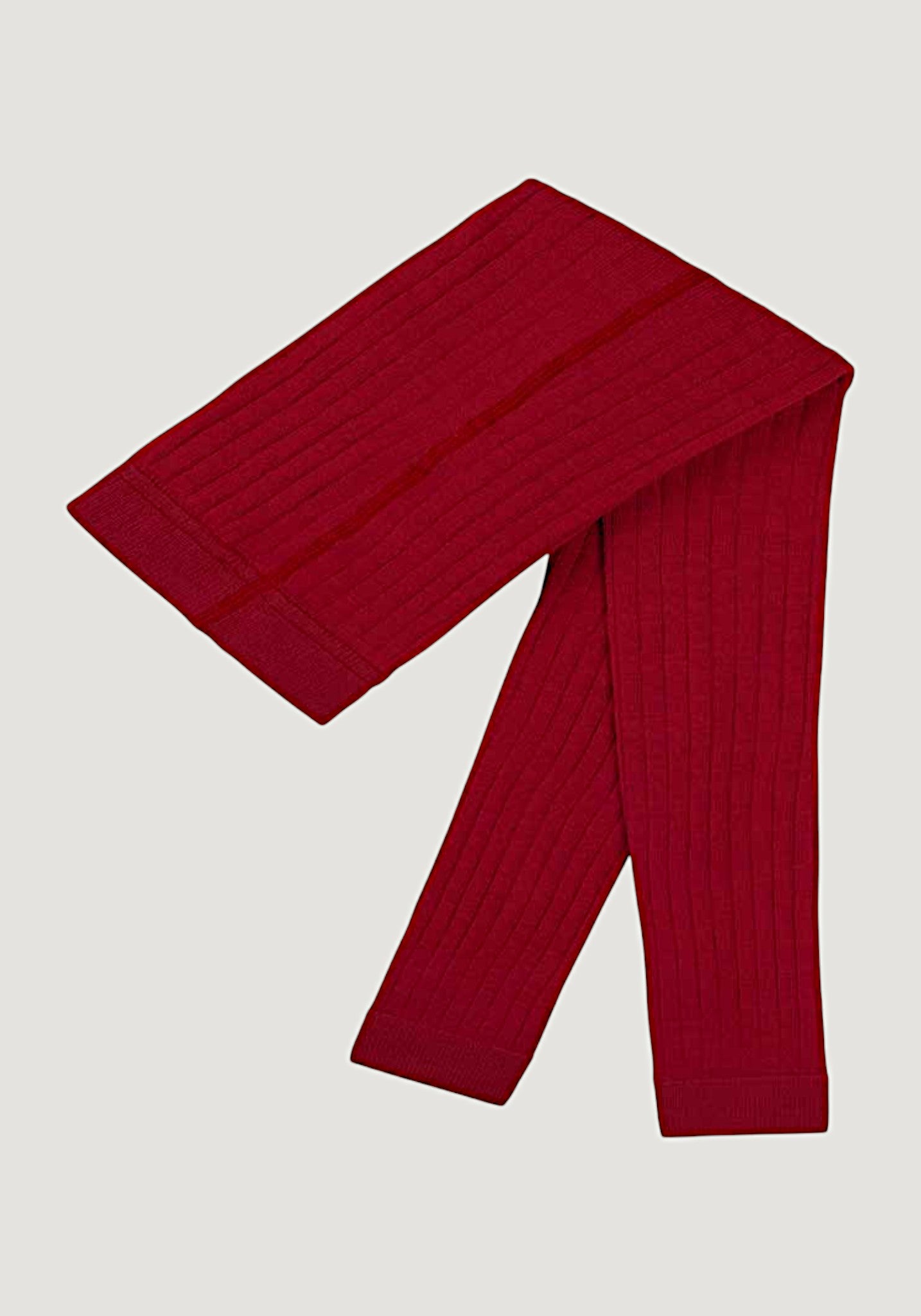 Colanți din lână merinos și bumbac - Berry Red