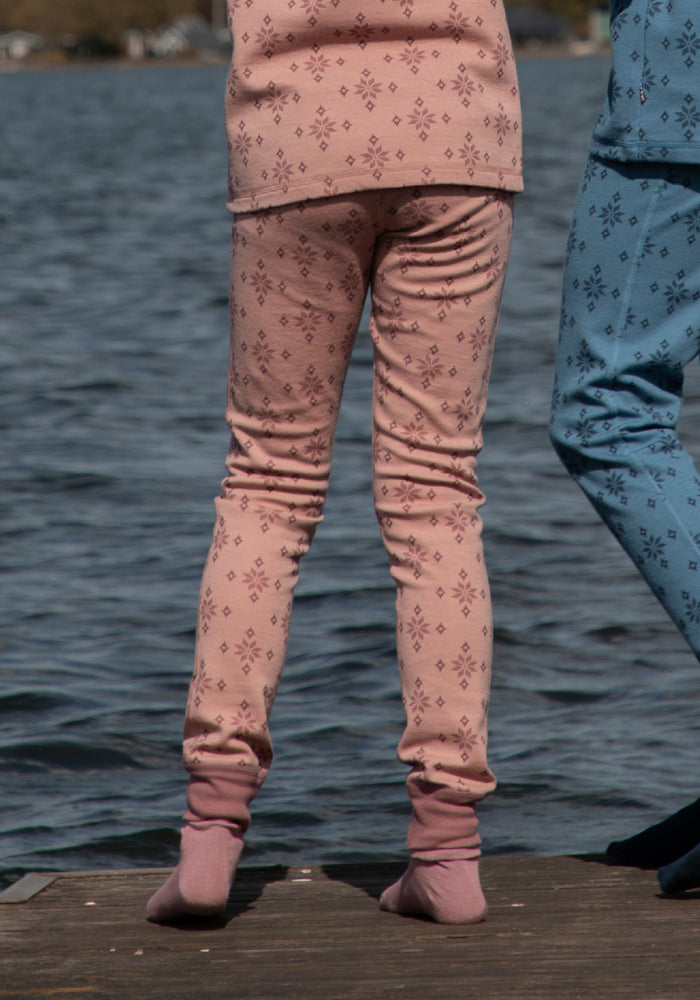 Colanți din lână merinos și bumbac - Ice Crystal Rose