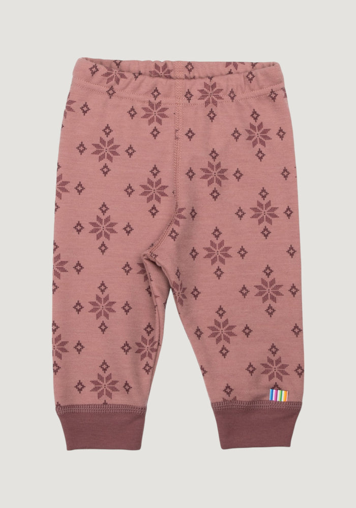 Colanți din lână merinos și bumbac - Ice Crystal Rose