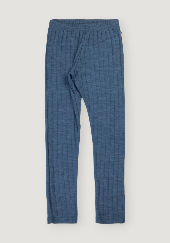 Colanți din lână merinos și mătase - Basic Blue Melange