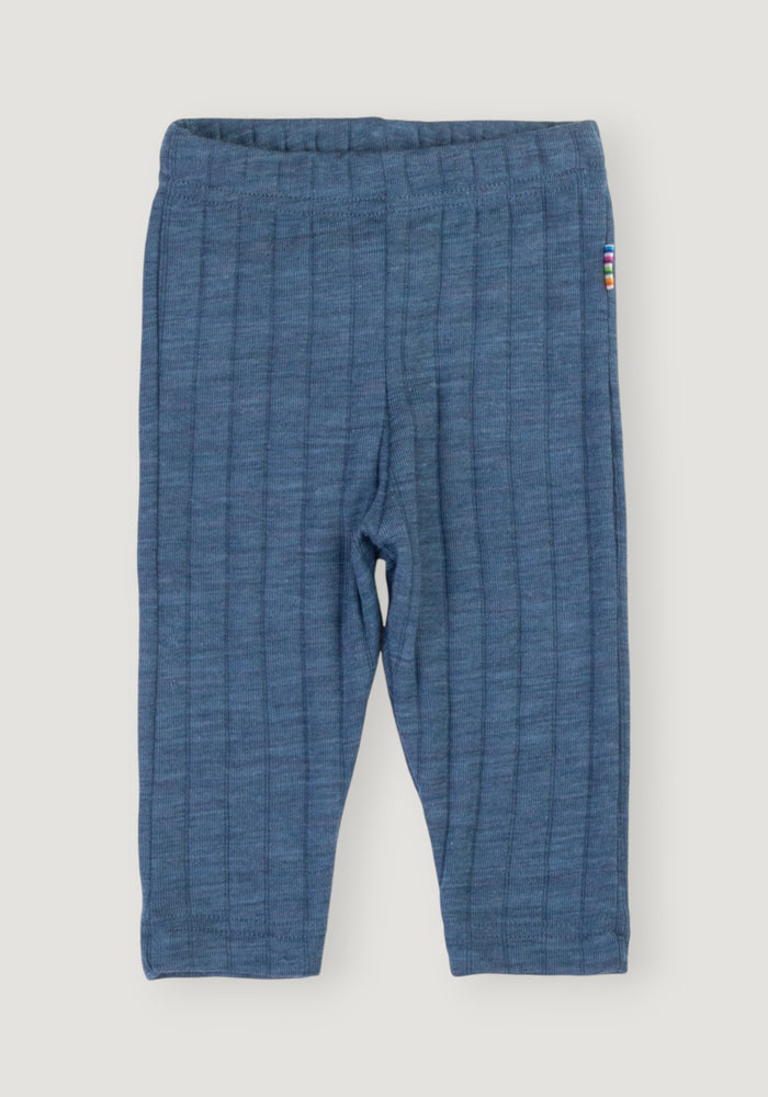 Colanți din lână merinos și mătase - Basic Blue Melange
