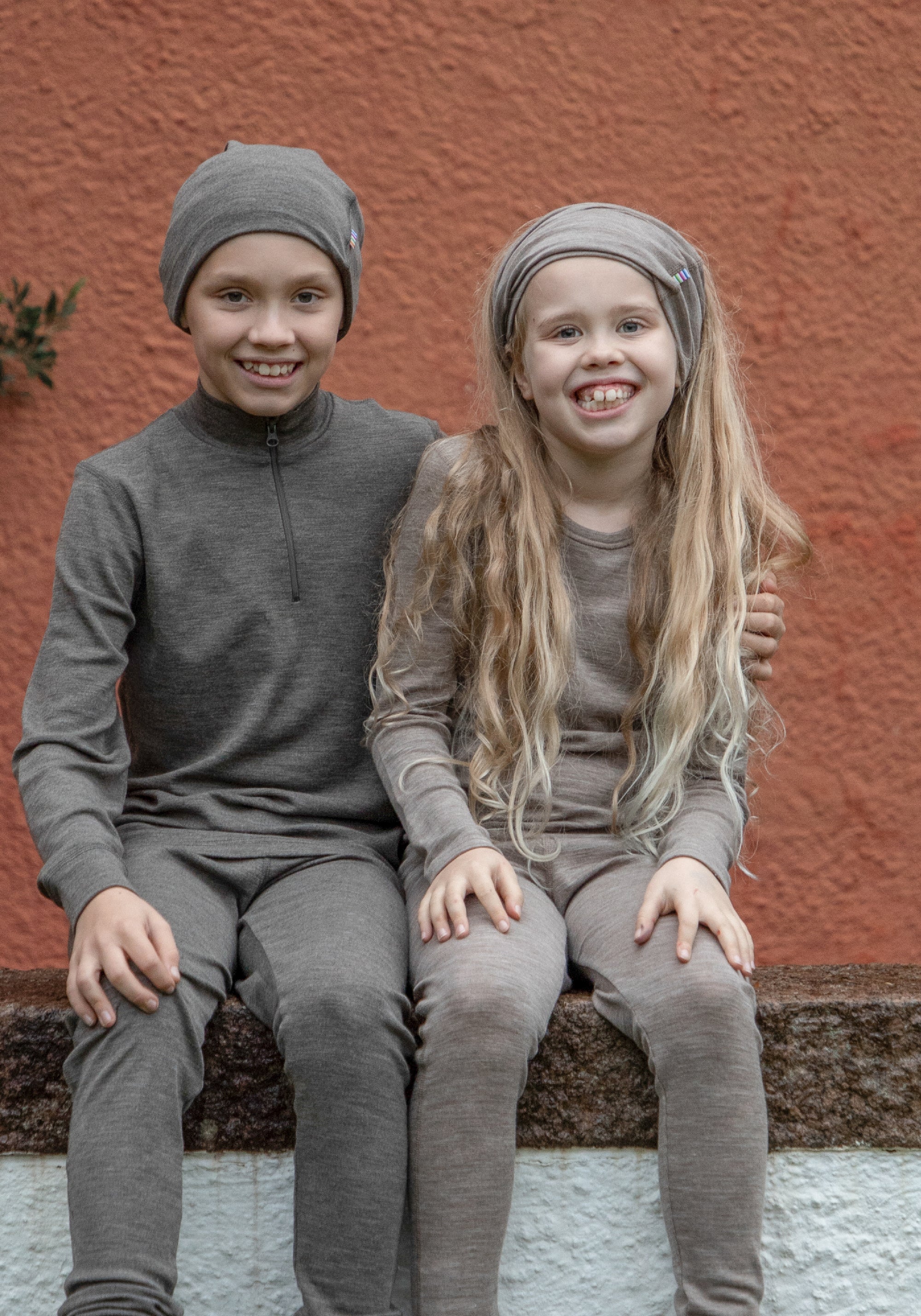 Bluză lână merinos - Single Wool Melange Warm Brown