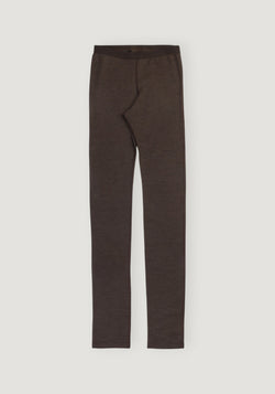 Colanți din lână merinos și mătase - Brown Melange