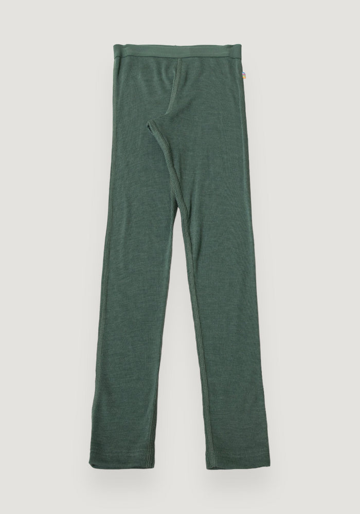 Colanți din lână merinos și mătase - Dark Green 110