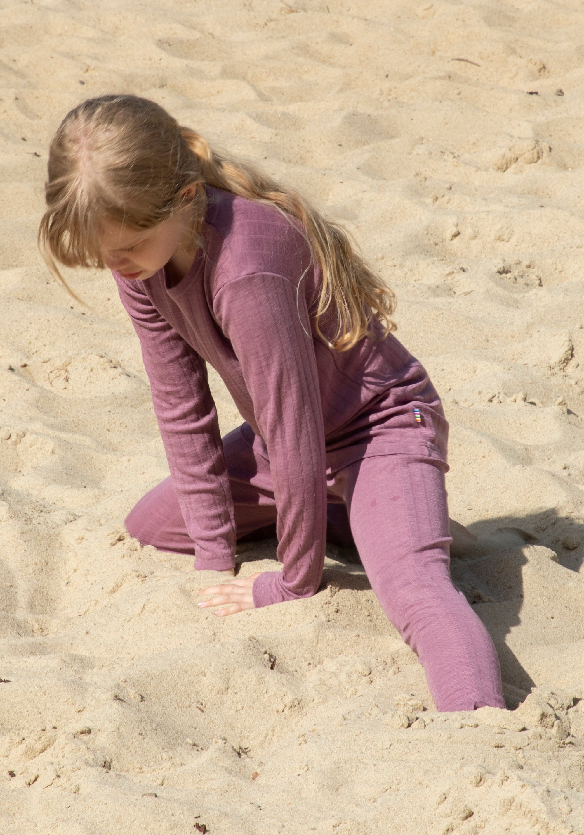 Colanți din lână merinos și mătase - Heather