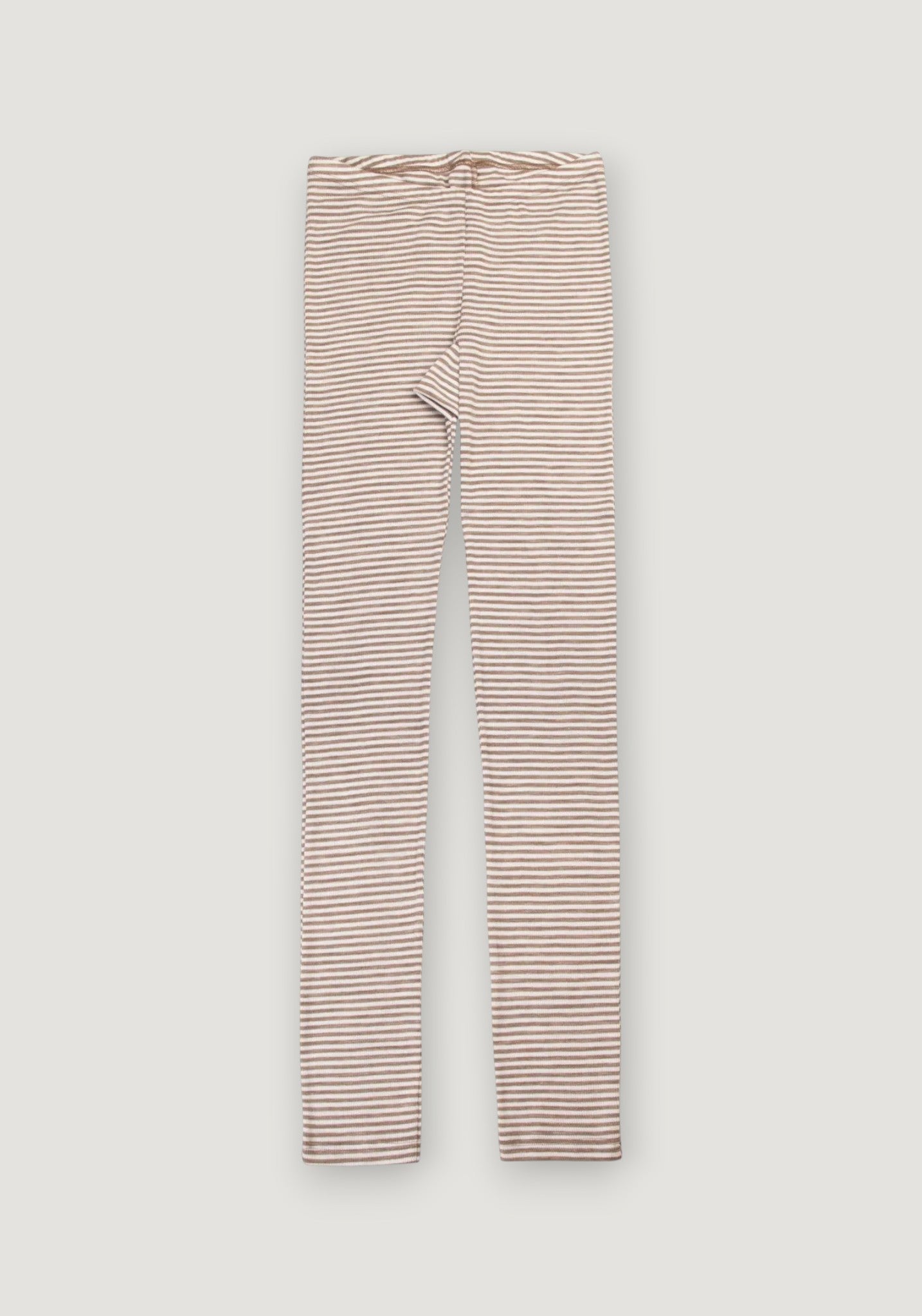 Colanți din lână merinos și mătase - Stripe Dark Beige