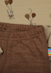 Colanți lână merinos - Single Wool Melange Warm Brown
