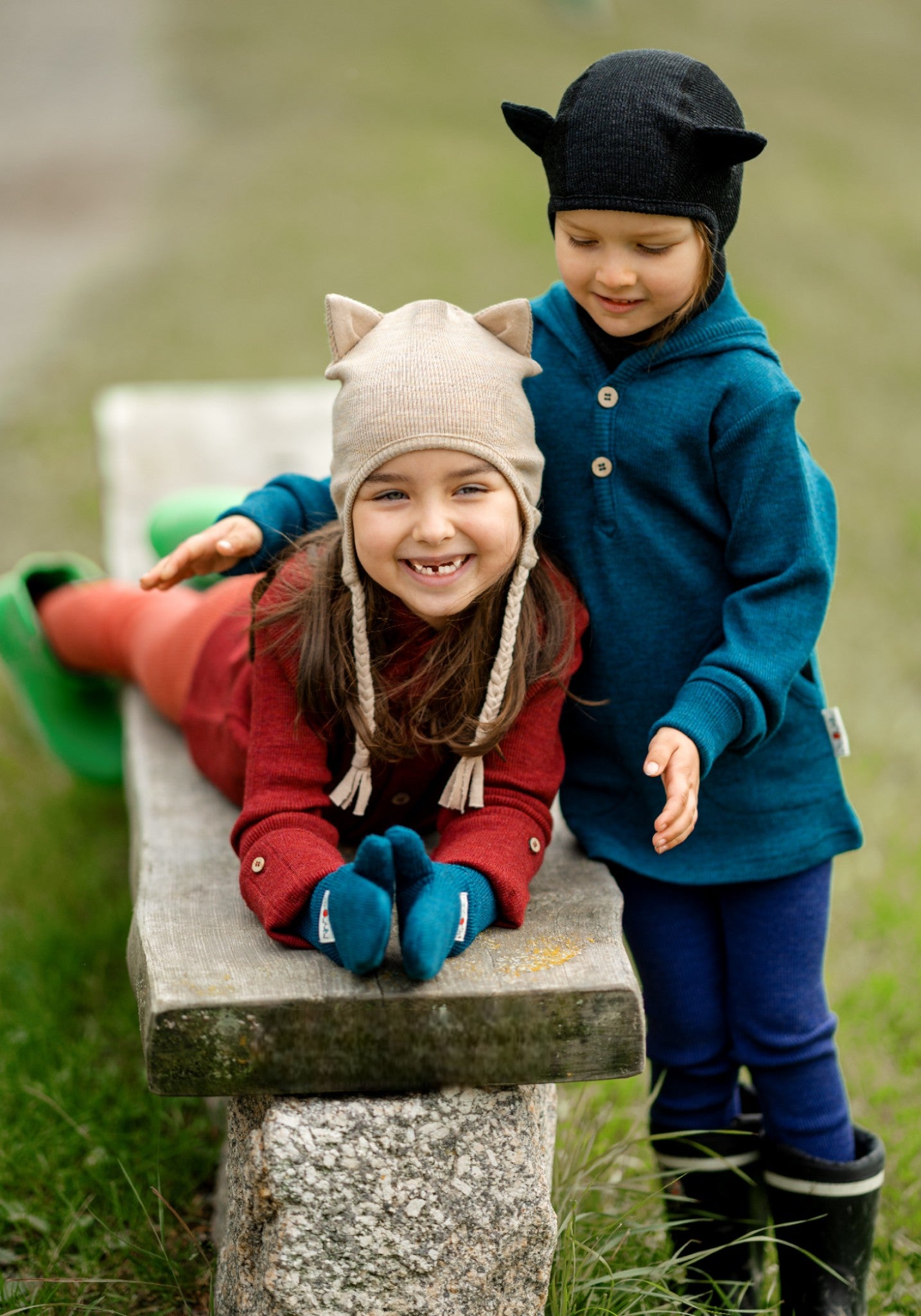 Colanți din lână merinos - Twilight Blue