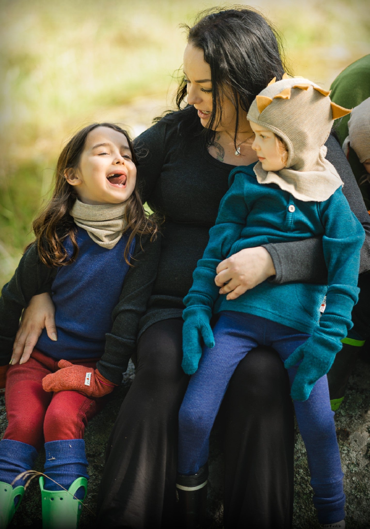 Colanți din lână merinos - Twilight Blue